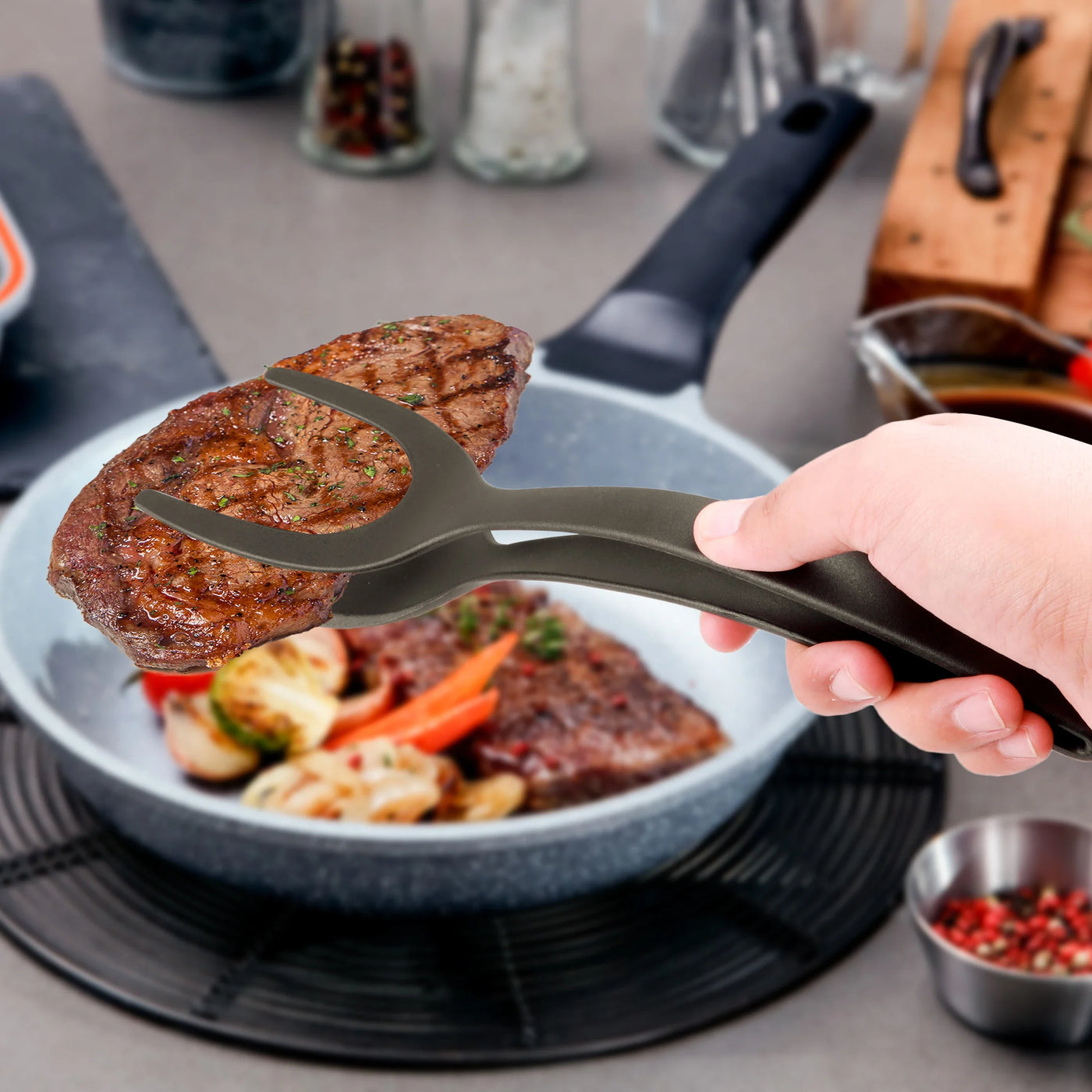 GRIPX™ 2 In 1 Spatula Flip Tongs